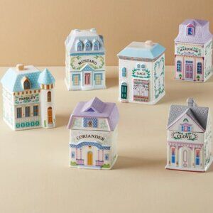 Lenox Spice Village 6-Piece Rustic Row Spice Jar Set New in Box